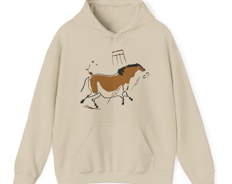 Lascaux Hoodie Prähistorische Höhlenkunst Pullover Paläolithikum Sweatshirt Höhlenmalereien Hoodie Chauvet Pferde Hoodie