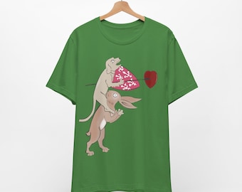 Medieval Marginalia Hound Riding Rabbit Shirt Rabbit and Dog Illuminated Manuscript Art Tee