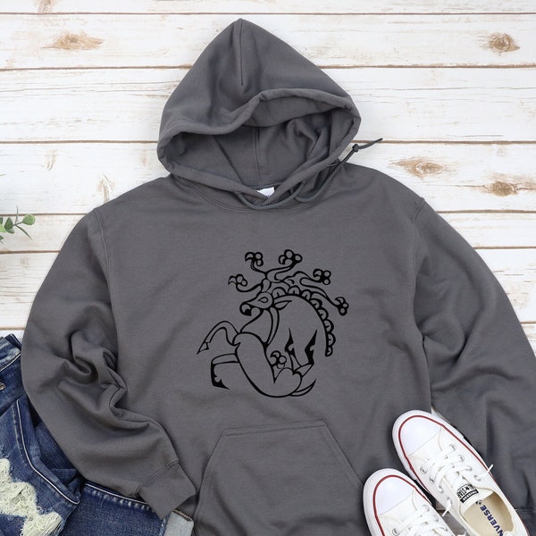 Scythian Deer Hoodie, Siberian Ice Maiden Mummy - Ancient Tattoo Motif Unisex Heavy Blend Hooded Sweatshirt