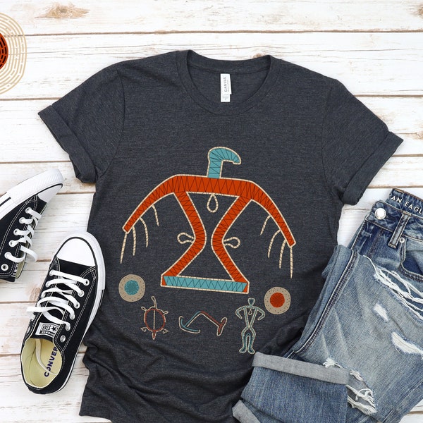 Camiseta Thunderbird, Universo de estilo nativo americano -Inspirado en la bolsa de hombro Ojibwe Camisa unisex
