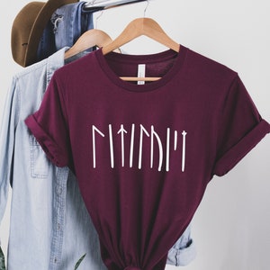Oseberg Viking Ship Shirt: Nordic Runes Tee - &quot;Man Knows Little&quot;