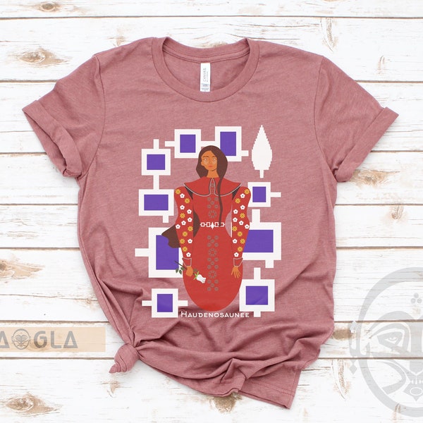 Iroquois Woman - Hiawatha Belt Native American Style T-Shirt Unisex Jersey Short Sleeve Tee
