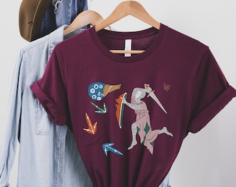 Medieval Knight vs Snail T-Shirt: Illuminated Manuscript Art