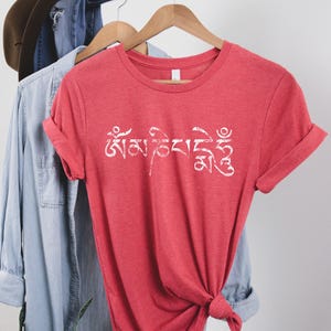 Om Mani Padme Hum Shirt Mantra T-shirt Tibetan Tee Meditation Shirt Buddhist T-shirt