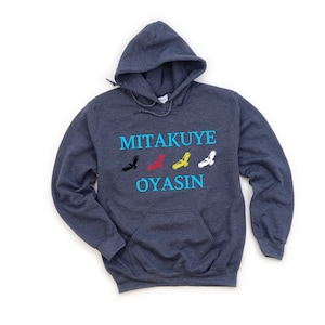 Mitakuye Oyasin Hoodie, All Related - Four Directions of Medicine Wheel Tribal-inspired Unisex Heavy Blend Hooded Sweatshirt