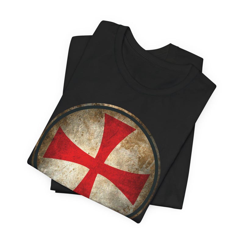 Knights Templar Cross Shirt, Crusader Shield T-Shirt, Medieval Knight Tee image 3