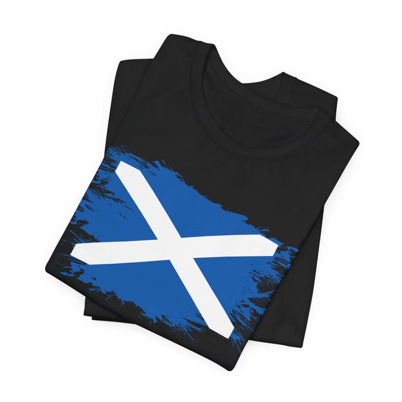 Scotland Shirt Scottish Flag Shirt Saint Andrew's Cross T-shirt World Cup Black