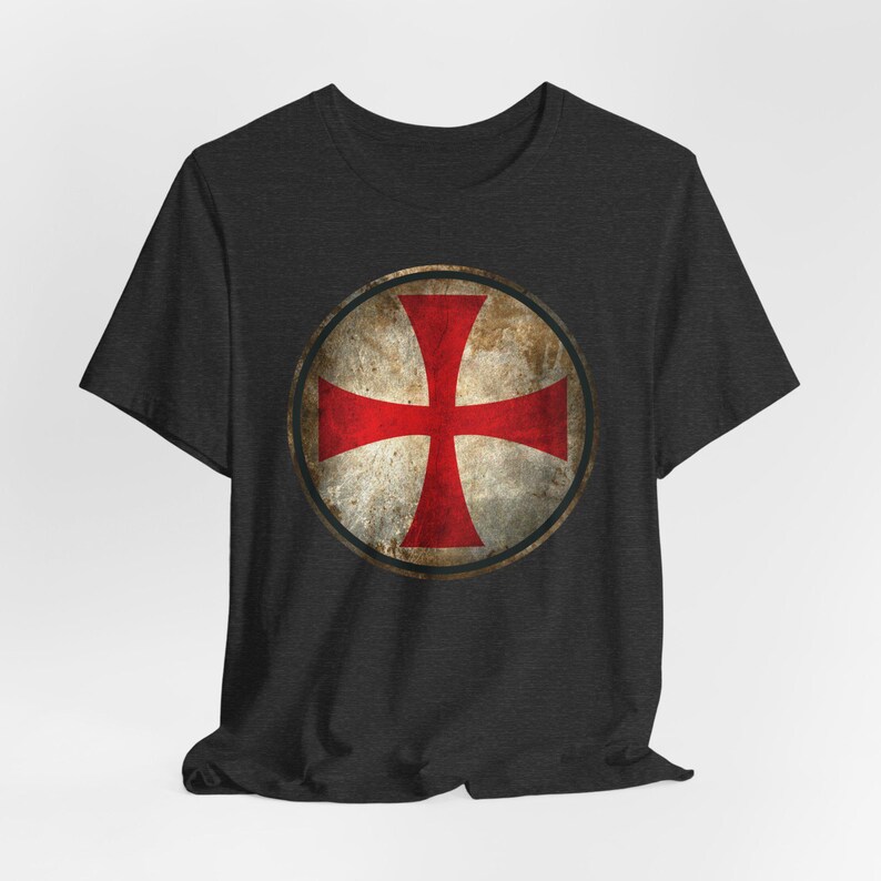 Knights Templar Cross Shirt, Crusader Shield T-Shirt, Medieval Knight Tee image 8
