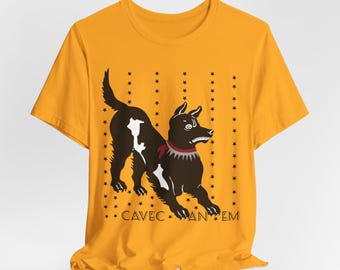 Ancient Roman Mosaic T-shirt Beware of Dog shirt Cave Canem Tee