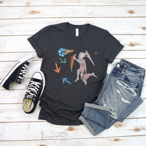 Medieval Knight vs Snail T-Shirt Gothic Marginalia Art Shirt Funny Manuscript Tee Dark Grey Heather