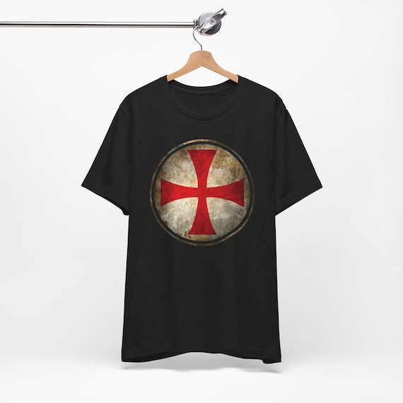 Knights Templar Cross Shirt, Crusader Shield T-Shirt, Medieval Knight Tee