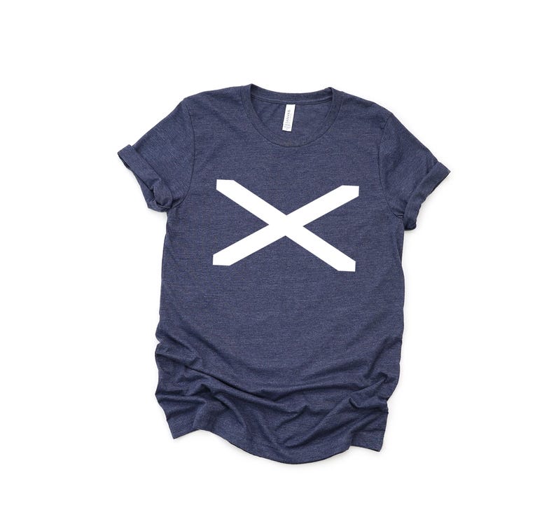 Scotland Shirt Scottish Flag Shirt Saint Andrew's Cross T-shirt World Cup Heather Navy