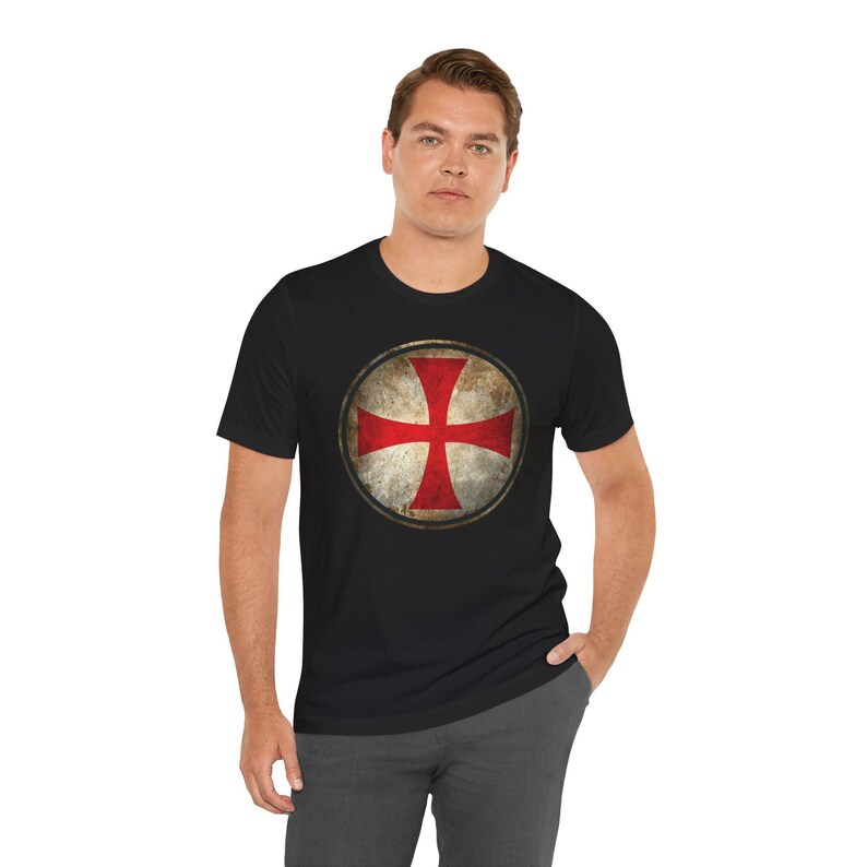Knights Templar Cross Shirt, Crusader Shield T-Shirt, Medieval Knight Tee image 15
