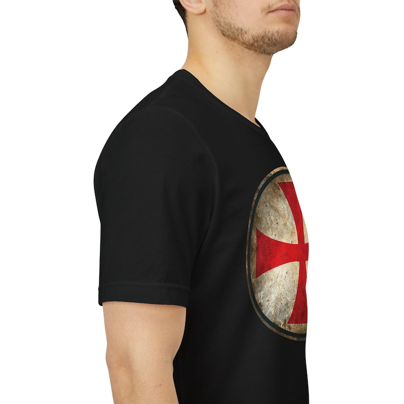 Knights Templar Cross Shirt, Crusader Shield T-Shirt, Medieval Knight Tee image 4