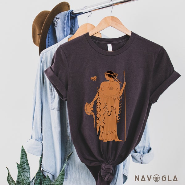 Athena and Owl T-Shirt, Greek Mythology Goddess Unisex Shirt