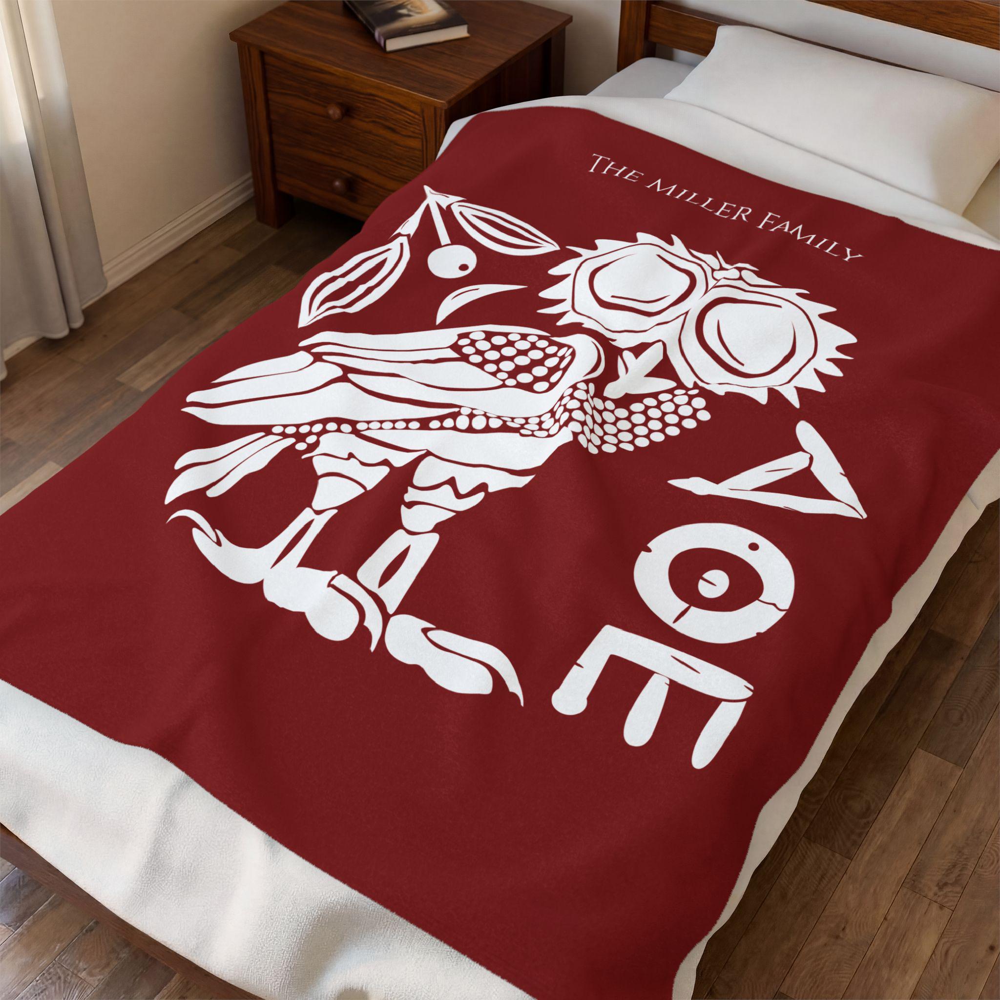 Athena Owl Blanket, Personalized Athenian Tetradrachm Throw, Ancient Greek Bird Art Gift
