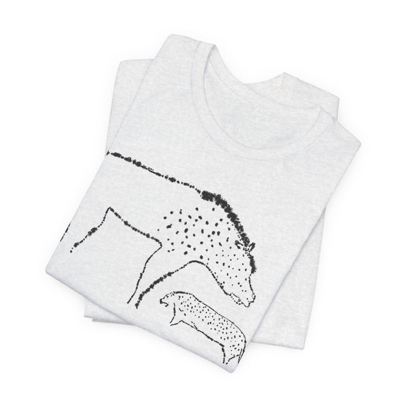 Hyena Shirt Cave Painting Tee Chauvet Tshirt Prehistoric Art T-Shirt Ash