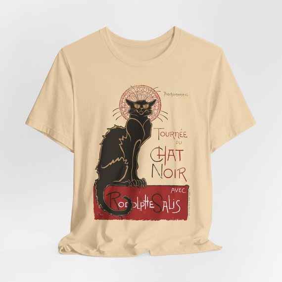 Le Chat Noir Tシャツ：ヴィンテージ ブラックキャット キャバレー