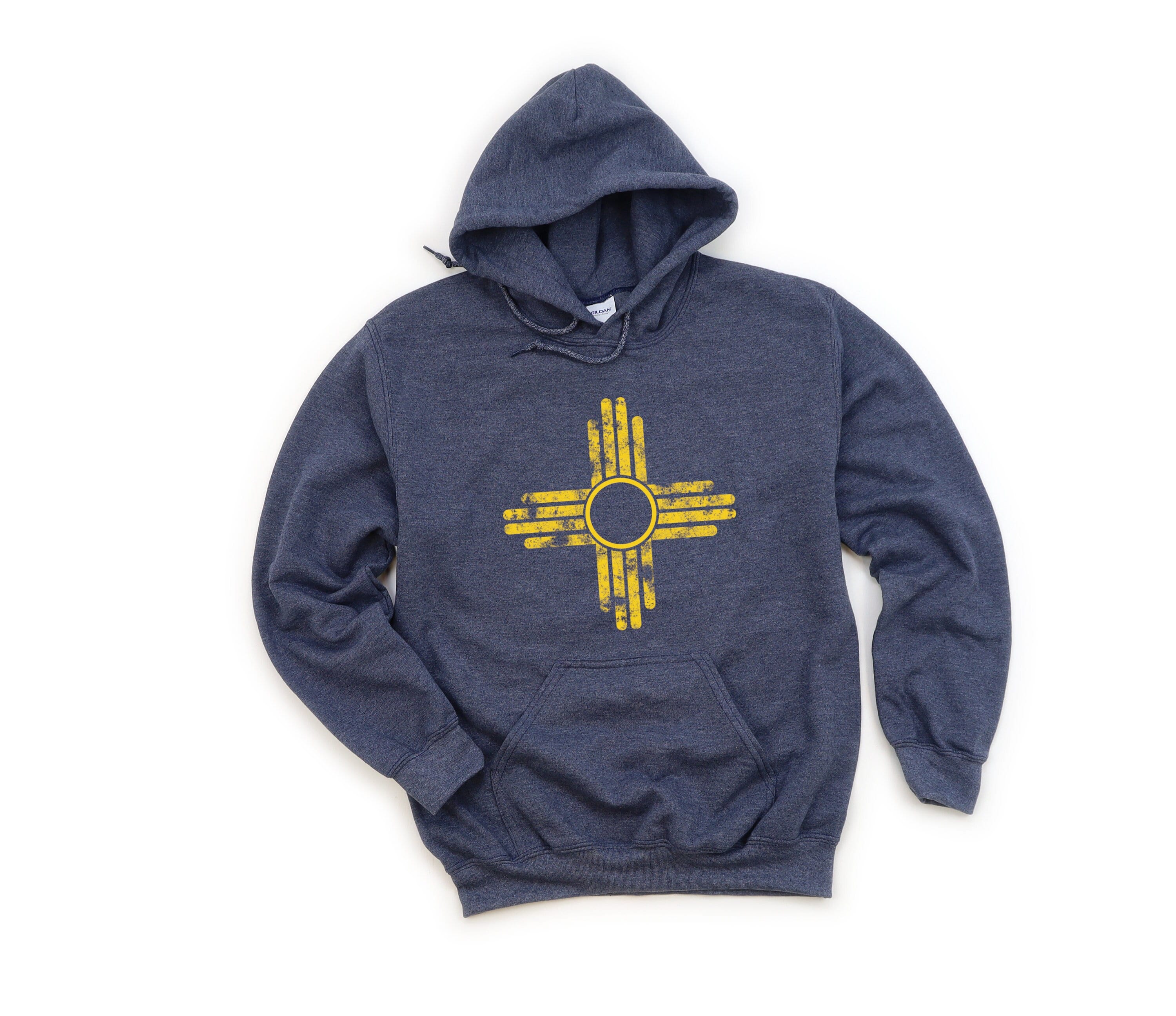 Zia Sun Symbol Hoodie, New Mexico Flag Unisex Heavy Blend Hooded