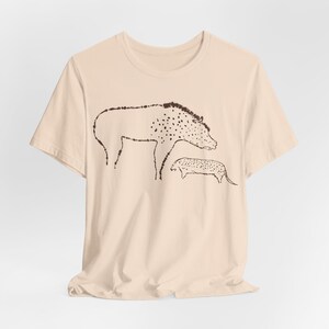 Hyena Shirt Cave Painting Tee Chauvet Tshirt Prehistoric Art T-Shirt Soft Cream
