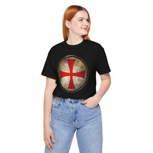 Knights Templar Cross Shirt, Crusader Shield T-Shirt, Medieval Knight Tee image 16