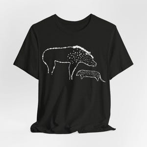 Hyena Shirt Cave Painting Tee Chauvet Tshirt Prehistoric Art T-Shirt Black Heather