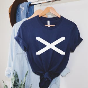 Scotland Shirt Scottish Flag Shirt Saint Andrew's Cross T-shirt World Cup Navy