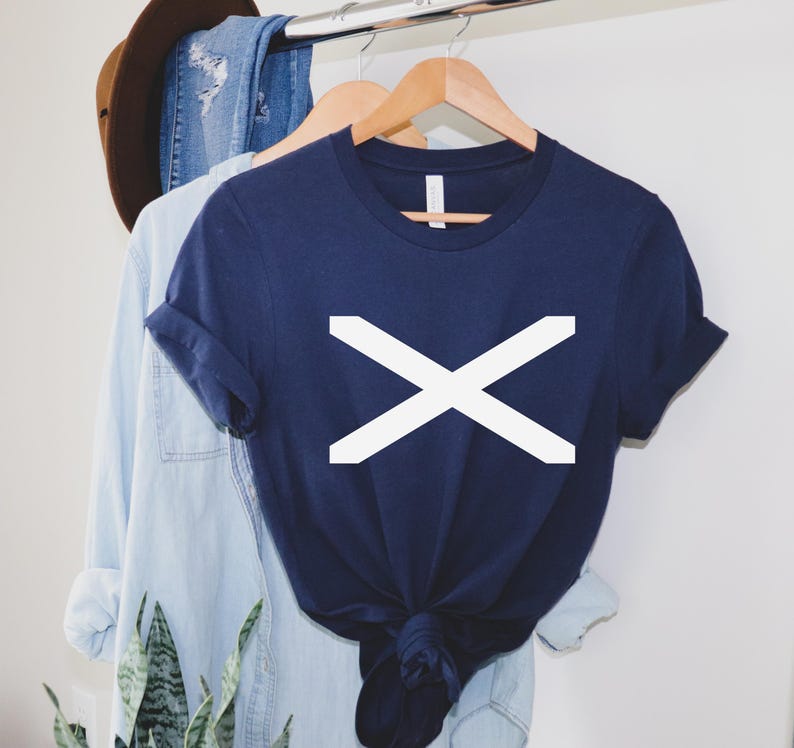 Scotland Shirt Scottish Flag Shirt Saint Andrew's Cross T-shirt World Cup Navy