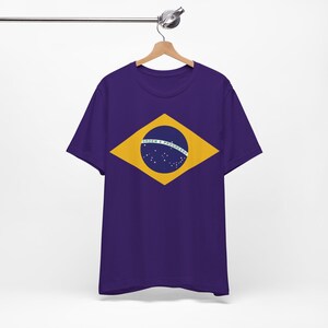 Brazil Shirt Brazilian Flag Tee World Cup T-Shirt Soccer Football Fan Tee Team Purple