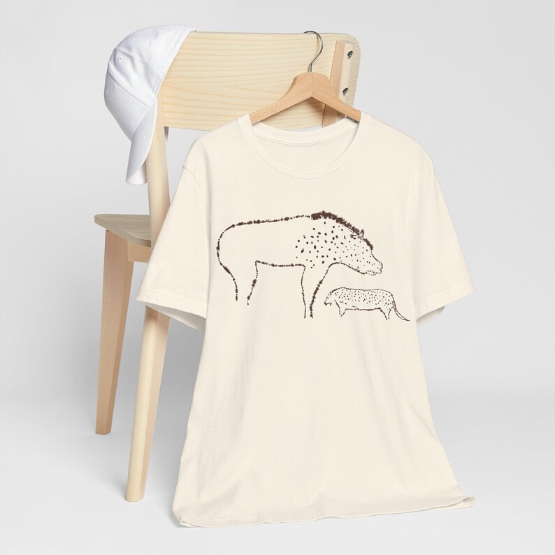 Hyena Shirt Cave Painting Tee Chauvet Tshirt Prehistoric Art T-Shirt Natural