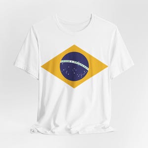 Brazil Shirt Brazilian Flag Tee World Cup T-Shirt Soccer Football Fan Tee White