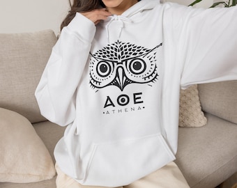 Athena Owl Hoodie Greek Goddess Sweatshirt Mythology Hooded Sweater