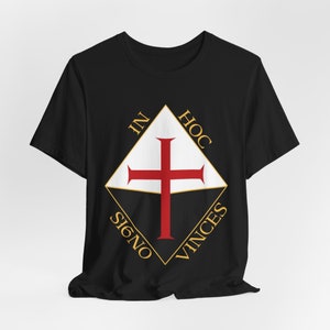 Knights Templar Cross T-Shirt In Hoc Signo Vinces Tshirt Crusader Tee Shirt