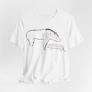 Hyena Shirt Cave Painting Tee Chauvet Tshirt Prehistoric Art T-Shirt White