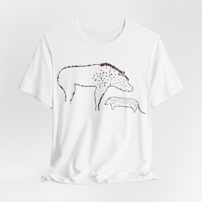 Hyena Shirt Cave Painting Tee Chauvet Tshirt Prehistoric Art T-Shirt White