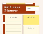 self care planner, self care, digital download, digital planner, digital product, self care intention, self care budget