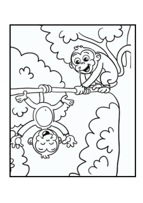 1 Coloriage singe, âge de coloriage enfant, âge de coloriage adulte,  produit numérique, téléchargement numérique, page de coloriage animal -   France