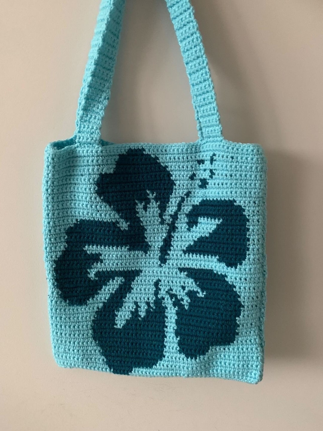 Crochet Hibiscus Summer Tote Bag - Etsy