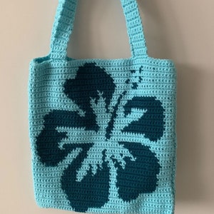 Crochet Hibiscus Summer Tote Bag
