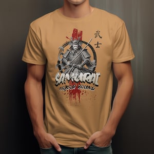 Unisex Tshirt Samurai Honor Bound Japanese Design for Warrior Spirits, Bella Canvas 3001
