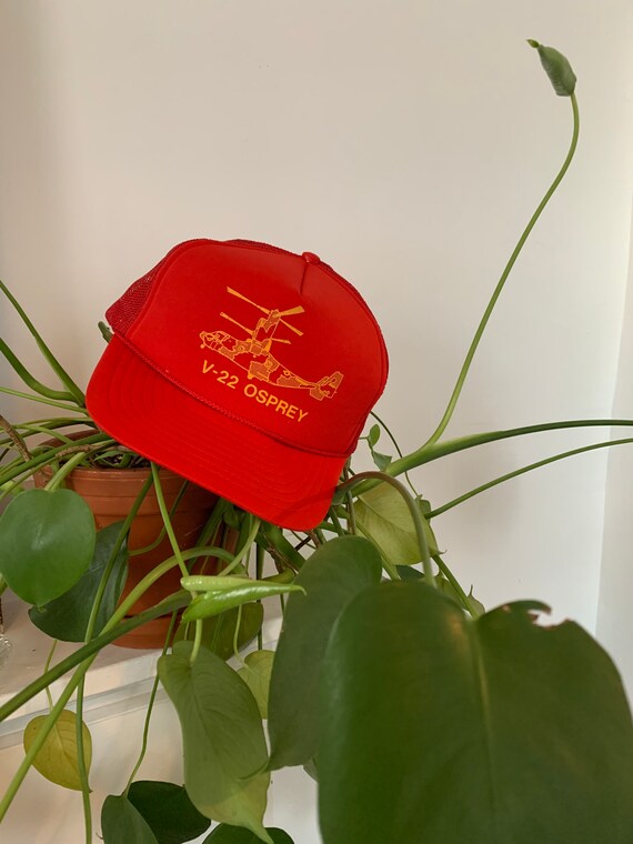 V-22 Osprey USAC Red Trucker Style Cap, snap back View 3