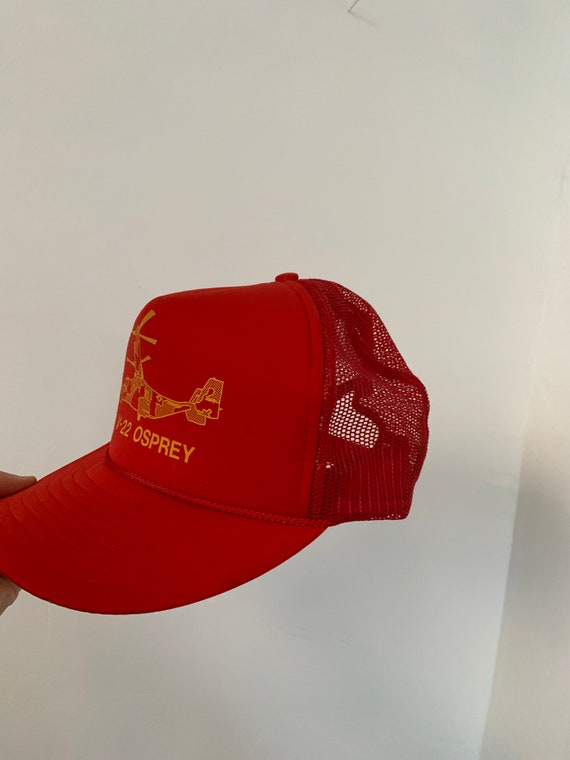 V-22 Osprey USAC Red Trucker Style Cap, snap back View 5