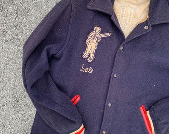 1960’s Dale’s Club Varsity Jacke “South” Navy blau, rot. SELTEN. Beunruhigt