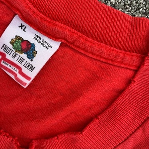 Vintage Single Stitched Fruit of the Loom Red Boxy T Shirt