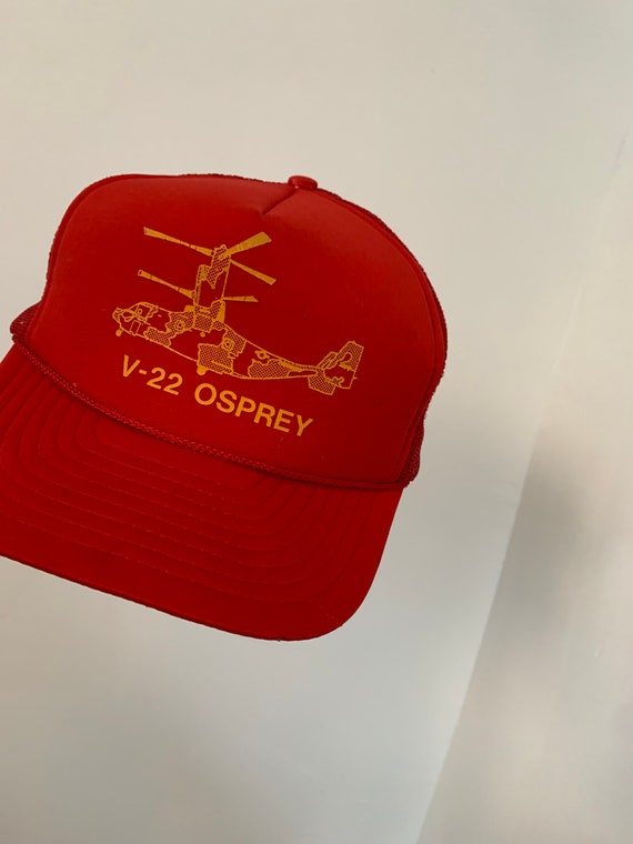V-22 Osprey USAC Red Trucker Style Cap, snap back View 6