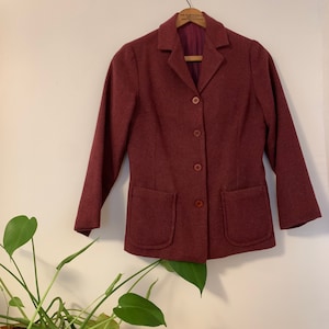 ¡Impresionante traje de dos piezas de 1950! ¡Combo blazer y falda! Pequeño. Lana. Marrón. 1950!!