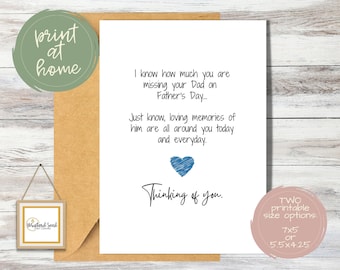 Missing Dad Father's Day Card | Heartfelt Sympathy (Digital File)