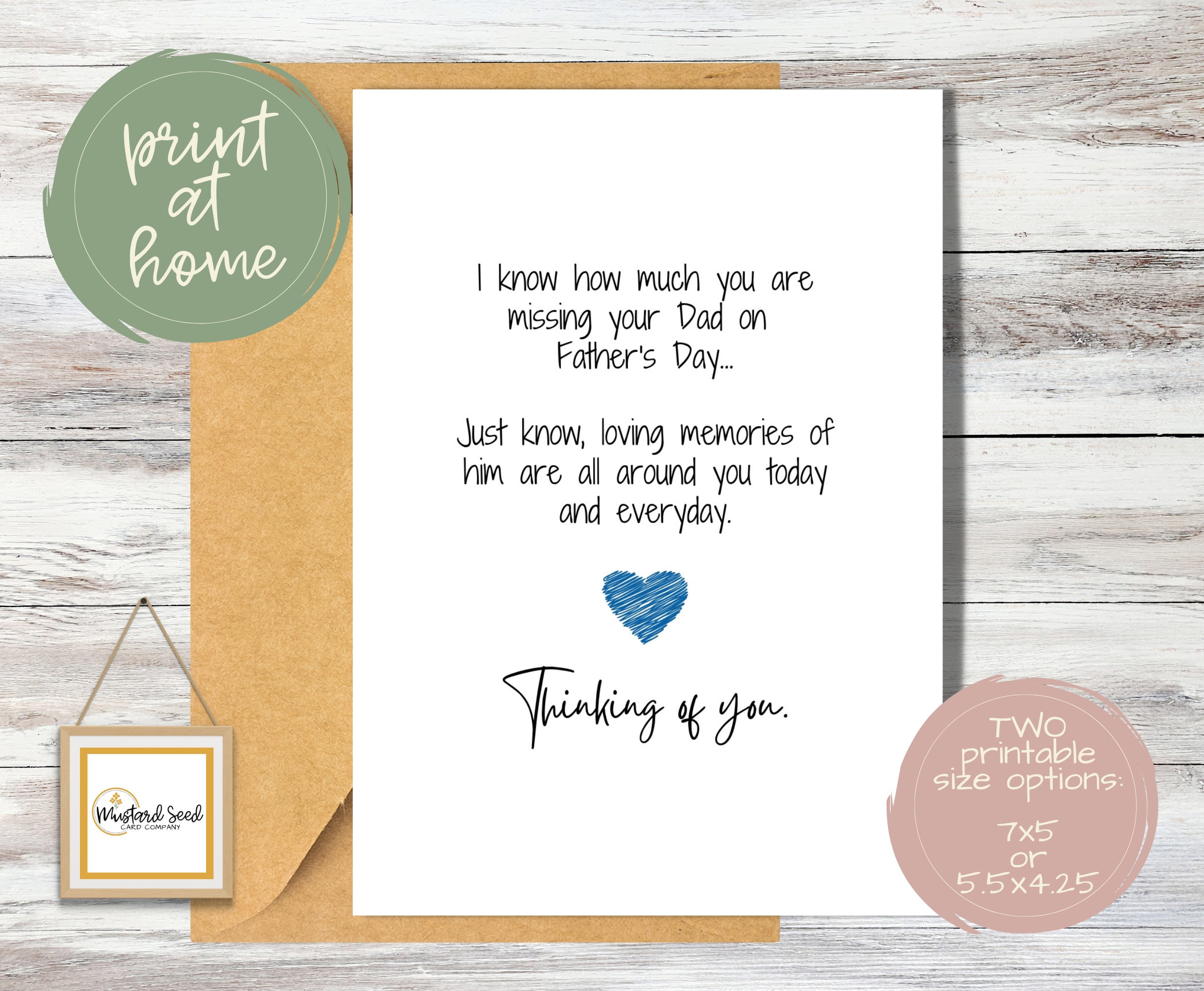 Missing Your Dad With You Father's Day Card Missing Your Dad With You Father's Day Card