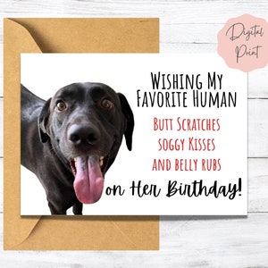 Geburtstagskarte für Hundemama von Adorable Black Lab | An meinen Lieblingsmenschen | Geburtstags-Wünsche für Sie | Dog Lover Printable Karte | Digitale Datei