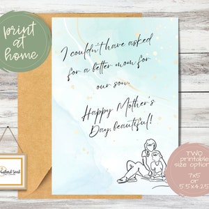 Cartão de Dia das Mães para impressão do marido | Não poderíamos ter pedido uma mãe melhor para nosso filho | mãe do menino cartão comemorativo | Feliz dia das mães, linda